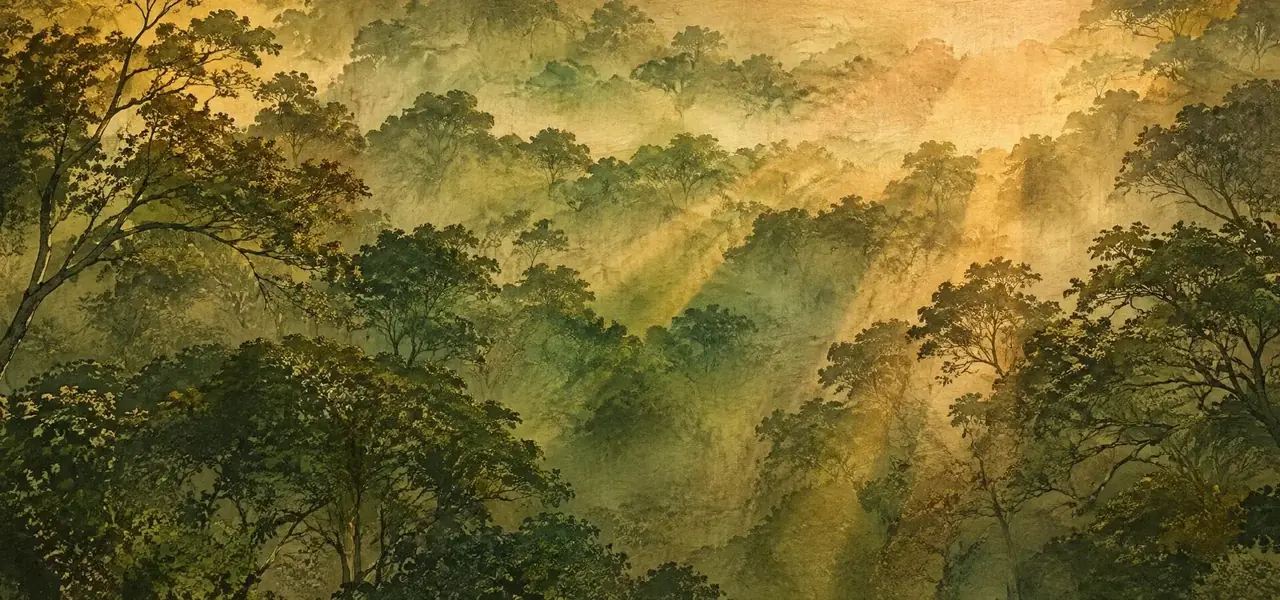动漫片 - 森林画册与漫画书馆 动漫片森林画册风格背景插画