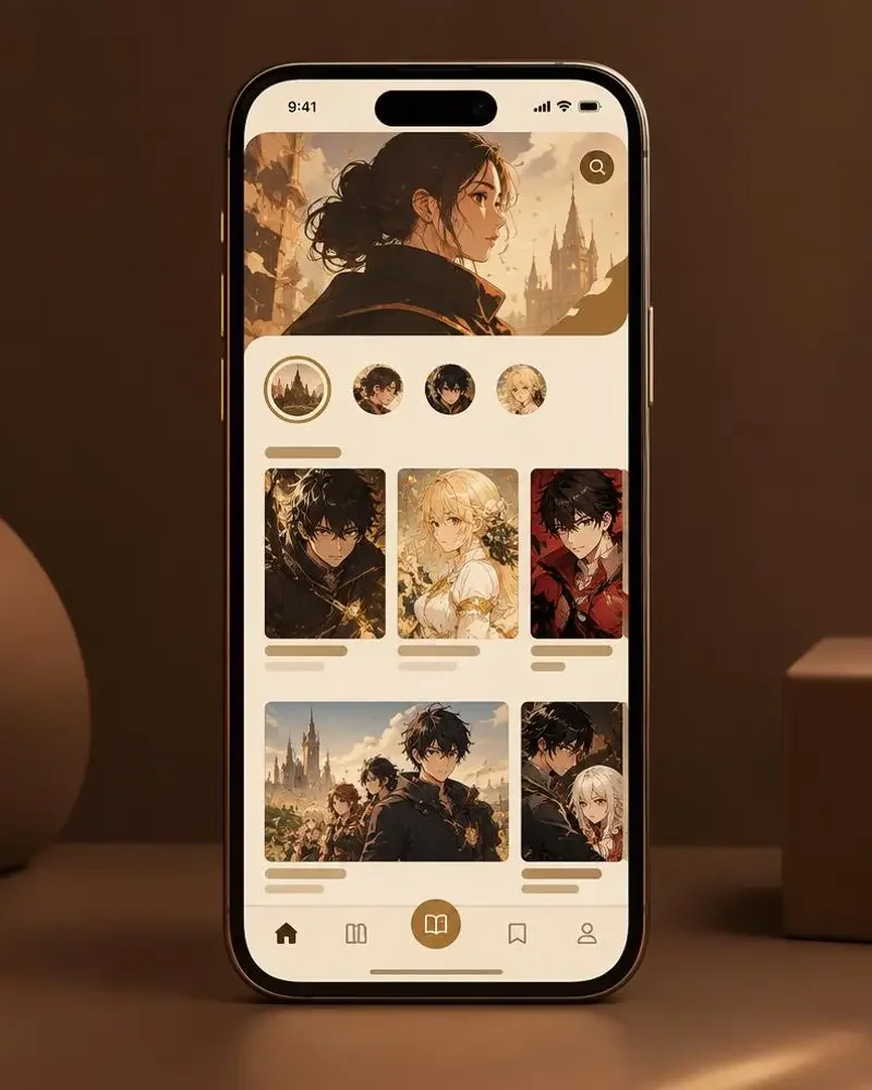 动漫片 APP - 随时随地看漫画 动漫片手机 APP 阅读界面示意